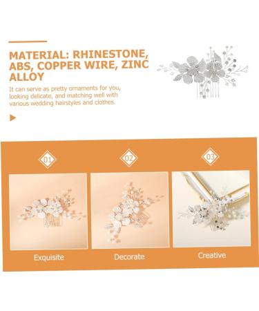 Beaupretty Rhinestone Hair Clips wedding hair clip hair combs for women Bridal Headpieces Flower Hair prom hair rhinestone barrettes manual Hair piece abs Bride Wedding Headdress - Buy Online on GoSupps.com