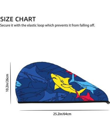Cartoon Shark Microfiber Hair Towel | Super Absorbent Coral Velvet Wrap for Long Curly & Thick Hair - Quick Dry for Women - Buy Online on GoSupps.com