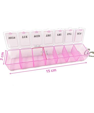 BoxSik Pink Pill Organizer - 7-Day Weekly Medication Storage for Vitamins & Supplements | Travel-Friendly - Buy Online on GoSupps.com