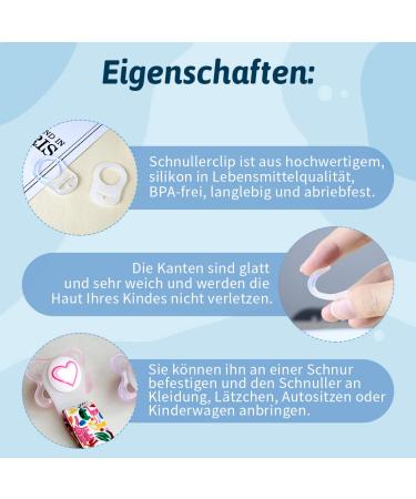 Buy TSTFADAC Silicone Button Ring 2-Piece Pacifier Adapter & Chain | Silicone Baby Dummy Holder Clip | Best Silicone Pacifier Ring for Moms (White) - Buy Online on GoSupps.com