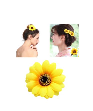 16 Pack Yellow Daisy Sunflower Hair Clips - Artificial Floral Alligator Barrettes for Women and Girls - Buy Online on GoSupps.com