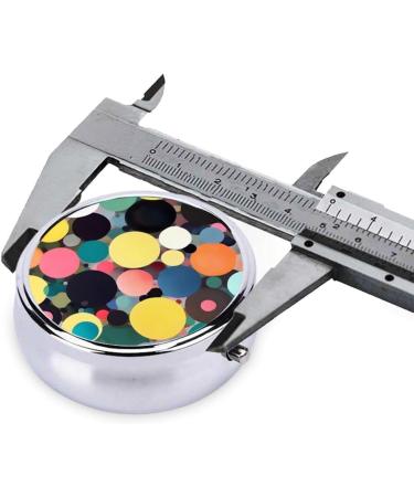 Abstract Circles Round Pill Box Organizer - 3 Compartments Travel Pill Case | Stylish & Portable for Purse or Pocket - Buy Online on GoSupps.com