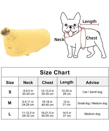 Docio Dog Sweater - Soft & Warm Spring T-Shirt Coat for Small Dogs & Cats - Yellow (1 Pack) - Buy Online on GoSupps.com