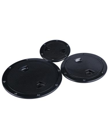 Hoffen 4"- 8" Hatch Black Round Non Slip Inspection Hatch w/Detachable Cover for Marine Boat Yacht 8 inch