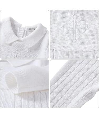 Baptism Outfits for Boys | White Linen Onesie | Christening Church Jumpsuit | 0-18 Months | 3-6 Months - Buy Online on GoSupps.com