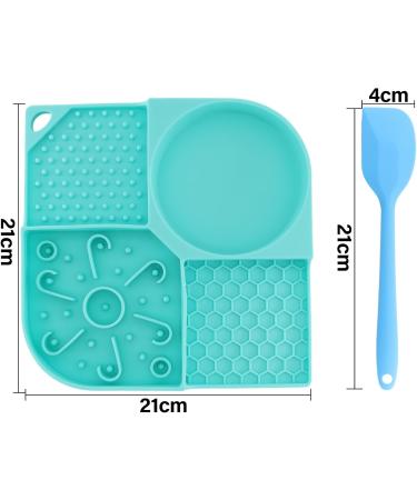 Katiak Leckmatt Dog Lick Mat with Suction Cup - 21x21cm BPA-Free Non-Slip Anxiety Relief for Dogs - Includes Silicone Spatula - Light Green - Buy Online on GoSupps.com