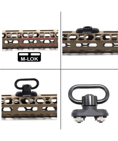 ND M-lok QD Sling Mount Adapter & Sling Swivel 1.25 - 2 Pack (Black) | International Shipping Available - Buy Online on GoSupps.com