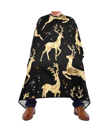 Waterproof Barber Cape -gold ELK patern Cheetah Haircut Bib for Men Unisex Hair Cutting Cape(8rp1a)