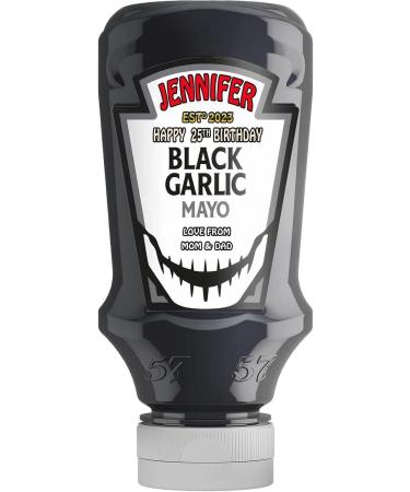 Personalised Customised Bottle Label Sticker for Heinz Black Garlic Mayo 220ml - Buy Online on GoSupps.com
