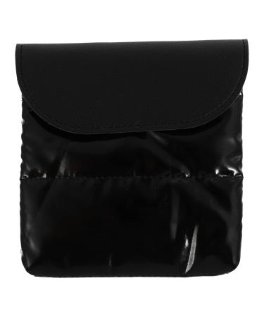 VALICLUD Travel Toiletry Bag Sanitary Napkin Bag Button Pouch: Portable Sanitary Pad Organizer Pad Pouch Holder Napkin Bag Earphone Pouch Coin Purse Black Tote Insert Organizer