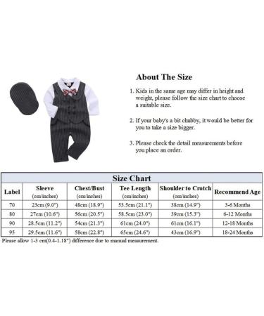 AmzBarley Baby Boys Tuxedo Romper Suit | Black Gentlemans Outfit for Kids | Birthday Party Dress Shirt Pants Vest Bowtie | 12-18 Months - Buy Online on GoSupps.com