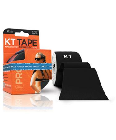 KT Tape Pro Synthetic Kinesiology Therapeutic Sports Tape, 16 Ft Uncut Roll Jet Black - Uncut