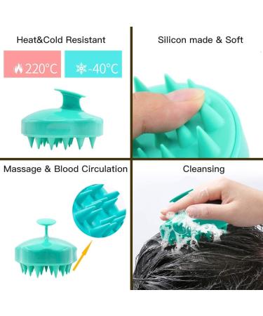 Shampoo Brush Set - Silicone Hairbrushes & Scalp Massager - Body Brush for Blood Circulation - Perfect Gift in Green - Buy Online on GoSupps.com