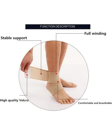 VIEEL Ankle Brace - Elastic Breathable Wrap for Knee Elbow Wrist Hand Support - Beige - Buy Online on GoSupps.com