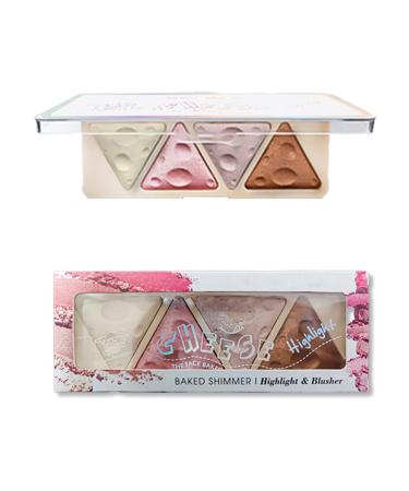 4 color baked blush palette cheek makeup shimmer facial blush natural glow lasting lightweight high light blush (02)