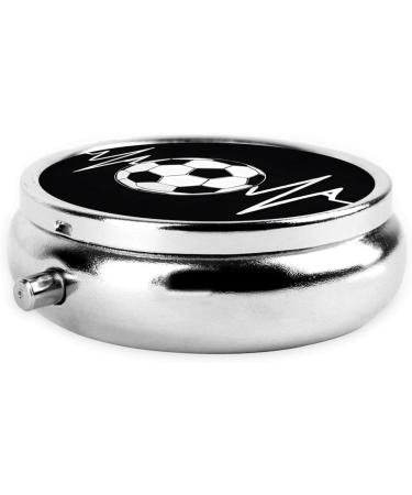 I Love Soccer Mini Round Pill Box | 3 Compartment Portable Pill Organizer for Travel Home & Office - Buy Online on GoSupps.com