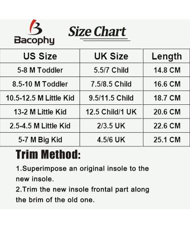 Bacophy Kids Orthotic Arch Support Insoles - Shock Absorption Inserts for Flat Feet & Plantar Fasciitis - Heel Pain Relief - Size 5-7 M US Big Kid - Buy Online on GoSupps.com