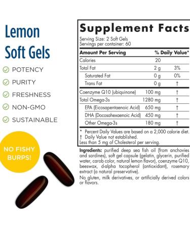 Nordic Naturals ProOmega CoQ10 - 120 Soft Gels | 650 mg EPA 450 mg DHA & 100 mg CoQ10 | Premium Fish Oil Supplement - Worldwide Shipping - Buy Online on GoSupps.com