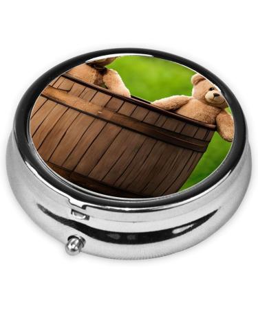 Buy Toy Cloth Bear Mini Round Pill Box | 3 Compartment Travel Organizer | Portable Medicine Case for Home & Office - Buy Online on GoSupps.com