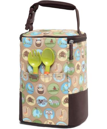Insulated Baby Bottle Cooler Bag with Hanging Strap - Animals Print | Fits 4 Baby Bottles - Buy Online on GoSupps.com