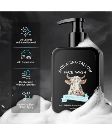 yehapp 150ml Tallow Face Wash Tallow Hydrating Facial Cleanser Skincare for Men Skin Care Tallow Face Moisturizer Hydrating and Moisturizing Face Exfoliating Face Wash - Buy Online on GoSupps.com