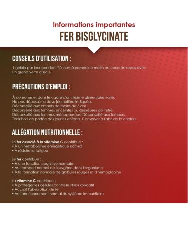 Fer Bisglycinate Assimilation Optimale Immunit nergie & Vitalit 30 G lules VINDI NUTRITY Fabriqu en France - Buy Online on GoSupps.com
