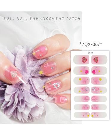 Buy Semi Cured Gel Nail Strips - 8 Sheets of Flower Heart & Star Designs | Nail Art Stickers & Decals for Stunning Manicures - Buy Online on GoSupps.com