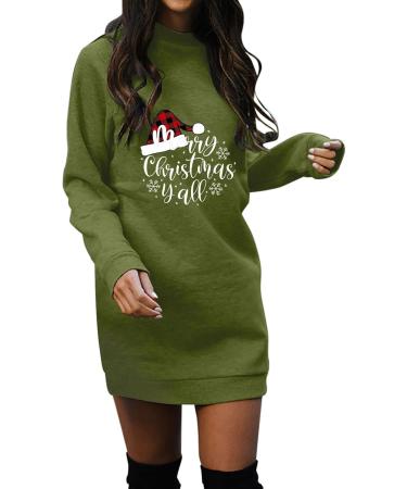 Shop Women's Christmas Fashion: Elk Print Hooded Sweater Dress - Oversized Party Dresses for the Holiday Season - Buy Online on GoSupps.com