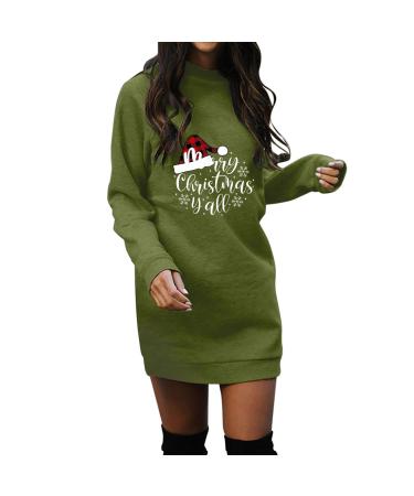 Women's Christmas sweater dress hoodie costume cartoon sexy party dress dress top long -sleeved shirt hooded sweater mini sweater sweater dress Christmas dresses autumn winter AG l