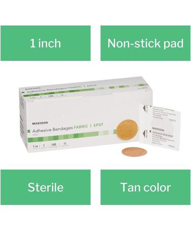 McKesson Round Tan Fabric Sterile Adhesive Spot Bandages - 100 Count - 1 Pack - Buy Online on GoSupps.com