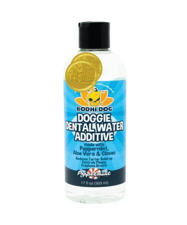 Bodhi Dog New Peppermint Fresh Breath Dental Water Additive for Dogs and Pets | Teeth, Breath, and Healthy Gums | Tartar Cleaning, Plaque Remover & Fresh Drinking Oral Care Cleaner No Brush Required 17oz