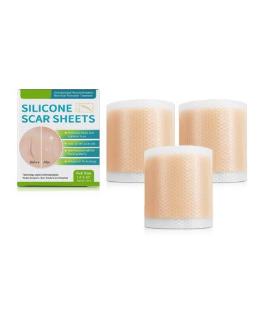 Silicone Scar Tape Roll Silicone Scar Sheets Self-Adhesive Silicone Scar Patch Growth Iine Scar Patch for Repairing Orange Peel Acne Scar Patch Maternity Skin Smoothing Care Patch (3pcs)