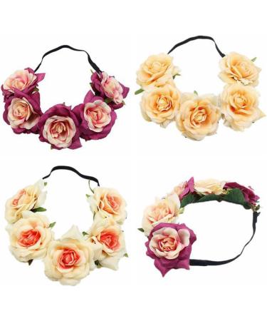 Demarkt Purple Flower Wreath Headband | Stylish Flower Crown Headdress for Women | International Shipping Available - Buy Online on GoSupps.com