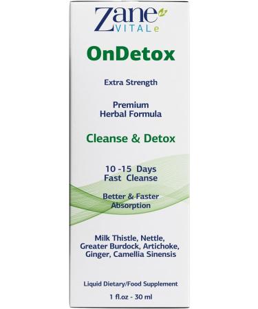 Zane OnDetox Liver Cleanse & Kidney Support | Fast 15-Day Detox & Repair Supplement with Milk Thistle & Artichoke | Vegan & Non-GMO | Gluten-Free | 1 Fl Oz - Buy Online on GoSupps.com