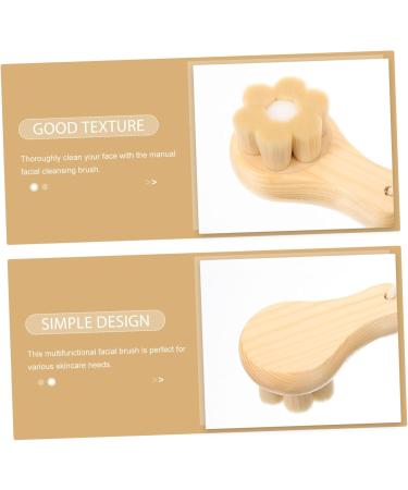 Gogogmee Facial Wash Brush with Wooden Handle Face Cleansing Brush Facial Exfoliator Exfoliating Face Scrubber Skin Care Tools Face Exfoliator Brush Face Brush Face Wash Brush - Buy Online on GoSupps.com