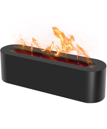 Flame Essential Oil Diffuser with 7 Colour Lights Silent Flame Effect Air Humidifier USB Powered Flame Diffuser Humidifier with Timer Waterless Auto Shut-Off Aromatherapy Diffuser for Home Of