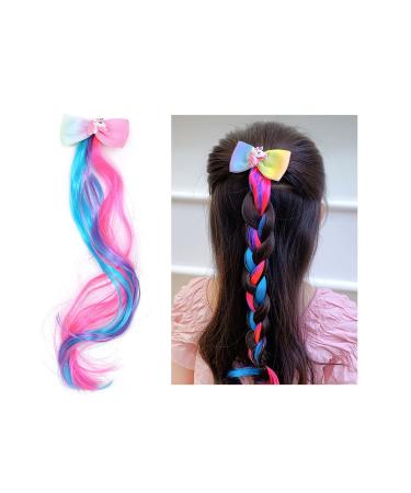 6-Piece Unicorn Hair Clips with Colored Wigs & Curly Ponytails - Princess Dress Up Headdress for Christmas - Multicolor - Buy Online on GoSupps.com
