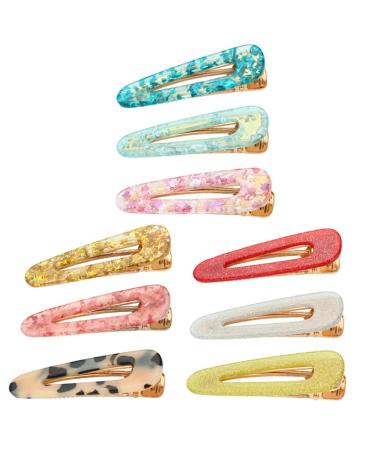 Vintage-Inspired Glittering 9-Piece Set Fashionable Cute Alligator-Duckbill Hairpins for Women Non-Slip Hair Barrettes Classic Ladies' Hair Accessories