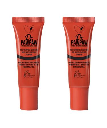 Dr. PawPaw Ultimate Red Multipurpose Tinted Set - Lip Moisturizer with Buildable Color - Natural Tinted Lip Balm - Safe for Sensitive Skin - 2 pc