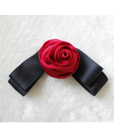 gaobaozhu Rose Black Bow Vintage Style Fabric Flower Hair Clip Women's Butterfly Knot Suitable for Dating and Daily Dressing - Buy Online on GoSupps.com
