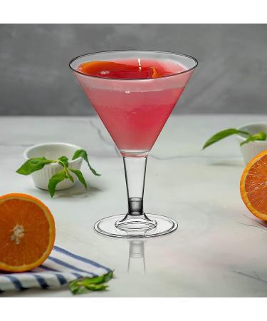 DecorRack 24 Martini Cocktail Glasses - Plastic Party Champagne Cups for Outdoor Events - Stackable Stemmed, Reusable, Disposable - Pack of 24 - Buy Online on GoSupps.com