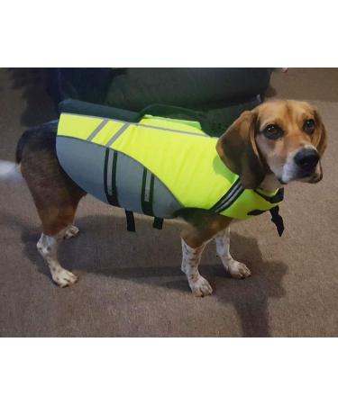 Vivaglory Neon Yellow Life Jacket for Large Dogs | Adjustable Durable & Safe - XL (79-99 cm) - Buy Online on GoSupps.com