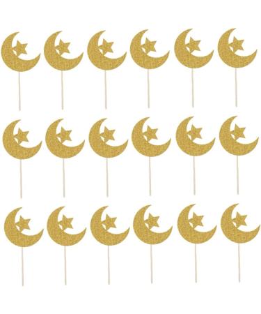 Eid Mubarak Cupcake Topper Sticks Glitter Eid Cake Decorations Muslim Party Supplies Moon Star - Buy Online on GoSupps.com