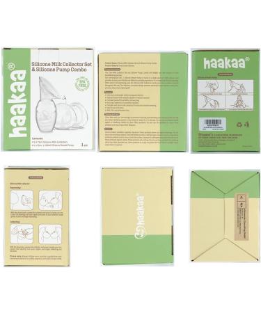 Haakaa 100ml Manual Breast Pump and 75ml Wearable Ladybug Breast Milk Collector Combo - Set of 1 Pump and 2 Ladybug Collectors - Buy Online on GoSupps.com