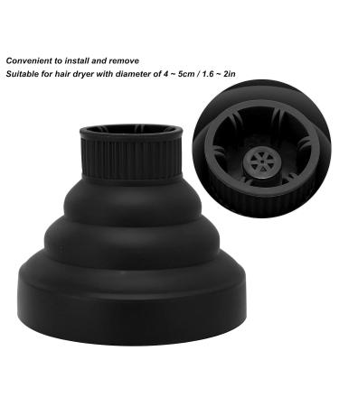Premium Diffuser Hair Dryer for Curly Hair - Universal Collapsible Silicone Attachment | Portable & Foldable | Hair Hunger (Black) - Buy Online on GoSupps.com