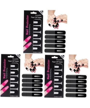 Ipetboom 300 Sheets Nail Polish Silica Gel Adhesive Tape Protector Nail Protector Sticker Nail Care Tools Safety mask Protective case Manicure Nail Polish Guard Protective Film MN857X1255HGIU8 3.00X2.50X0.10CMx3pcs As Shownx3pcs