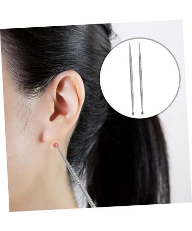 Lurrose 12 Pcs Auricular Point Probe Pen Massage Tools Set for Ear Cleaning and Massage - Silver - 12.5x0.3x0.3cm - Buy Online on GoSupps.com