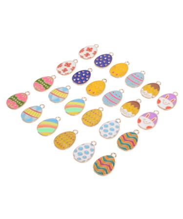 Zerodeko 48 Pcs DIY Accessories Bulk Jewelry Earring Charms for Jewelry Making Colorful Necklace Charm Necklace DIY Jewelry Easter Egg Charms DIY Key Bracelet Zinc Alloy Filler Assorted Color 2.2x1.4cm