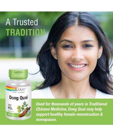 Solaray Dong Quai Root 550mg | Women's Health Supplement | Menstrual & Menopausal Support | Non-GMO Vegan | 180ct - Buy Online on GoSupps.com