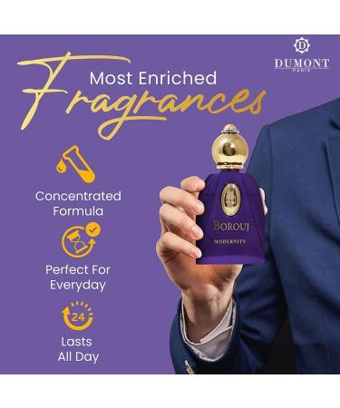 Dumont BOROUJ MODERNITY - 85ml Travel Size - Arabian-Inspired Unisex Perfume for Men & Women - Citrus Floral Fruity Amber & Wood Fragrance - Long Lasting Cologne Mist & Body Spray - Buy Online on GoSupps.com